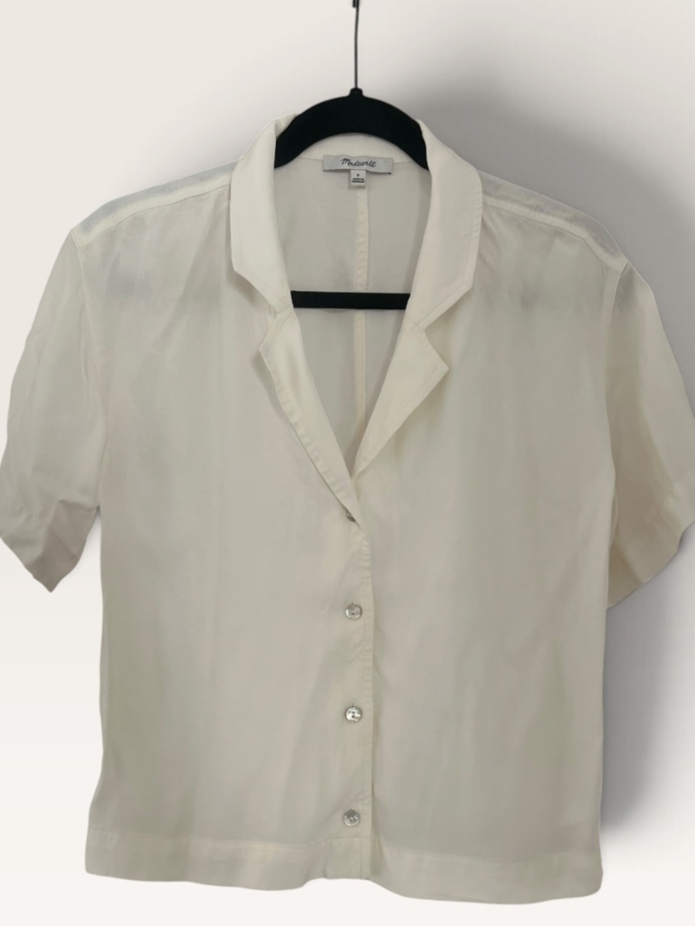 Madewell Sheer Silky Camp Collar Blouse (S)